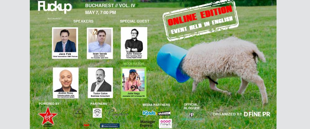 Nu ratați ediția online a FuckUp Nights din 7 mai! Bilete la prețuri reduse pentru comunitatea fonduri-structurale.ro!