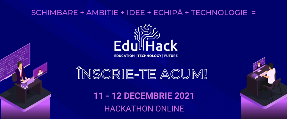 Peste 150 de participanți înscriși la EduHack, cel mai mare hackathon de educație din țară.  Vă puteți alătura competiției până pe 10 decembrie!